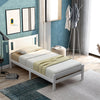 Single Bed White Solid Wooden Bed Frame Solid Wood For Adults, Kids, Teenagers