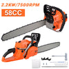 Powerful Chainsaw Electric 2200W 20"Bar Chain Heavy Duty Cordless 58cc Garden UK