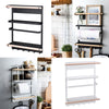 Kitchen Magnetic Organiser Rack Fridge Side Shelf Spice Storage Holder w/ Hooks