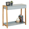 1 Drawer Bamboo Console Table Hallway/Dressing Room Tidy Storage Shelf