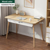 Scandinavian Computer Laptop Office Writing Work Desk Table w Drawers Oak Color