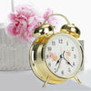 UK Night Light Classic Double Bell Desk Alarm Clock Quartz Movement Bedside Hot