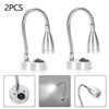2 Pcs LED Spot Reading Lights Switch Camper Caravan Van Boat Interior Light 12V