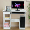 White Computer Desk with Drawers Shelf Study PC Table Home Office Workstation UK