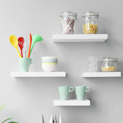 Modern Floating Wall Shelves Corner Shelf Storage Display Bookcase Bedroom Mount