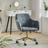 Velvet Office Chair Swivel Computer Desk Armchair Adjustable Padded Seat Home UK