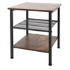 3-Tier Industrial Side End Table Shelves Nightstand Storage Bedroom Unit