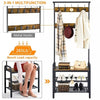 Industrial Coat Rack Stand Hall Tree with Shelves&Hooks Entryway Hallway Bedroom