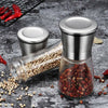 2 Pcs Manual Salt And Pepper Mill Spice Grinder Hand Shaker Set Stainless Steel