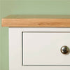 Set of 2 White Bedside Cabinets Bedroom Tables Solid Wood 3 Drawers with Oak Top