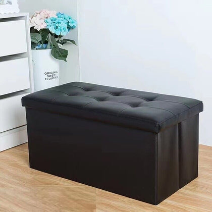 2 Seater Ottoman Leather Double Bed Living Room Folding Storage Footstool Pouffe