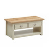 Lisbon 2 Drawer Coffee Tea Side Table Shelf Storage Furniture Living Room Cream