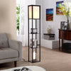Modern Shelf Floor Lamp Soft Light 4-tier Open Shelves Storage Display Decor DIY