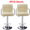 1/2pcs Faux Leather Bar Stools Breakfast Kitchen Chair Chrome Swivel Bar Stools