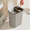 Kitchen Recycling Bin 15L Double Plastic 2 Section Compartment Press Top Dustbin