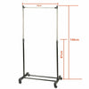 GARMENT RACK SINGLE DOUBLE SILVER BLACK ADJUSTABLE PORTABLE CLOTHES RAIL STAND
