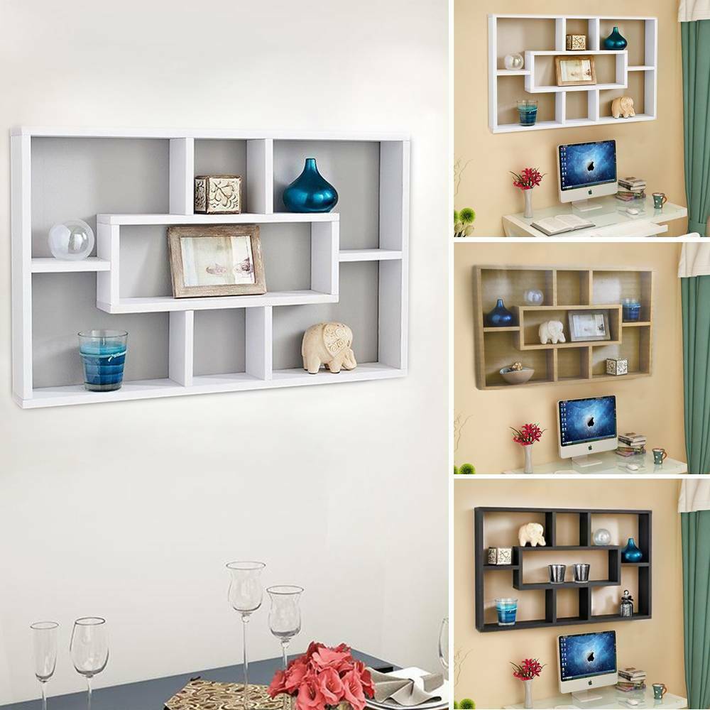 Stylish Space Saving Floating Wall Shelves Display Shelf Bookshelf Storage Unit