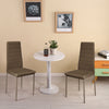 2/4/6X Dinning Chairs Faux Leather Ribbed Padded Seat Metal Legs Kitchen Dining