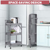 3 Tier Kitchen Trolley On Wheels Folding Rolling Cart Storage Rack With Handle