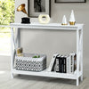 Vintage Console Table X-design Wooden Hall Desk Side End Table W/ Shelf White