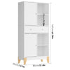 Tall Cupboard Sideboard Cabinet Storage with 2 Doors 4 Compartments Adjustable