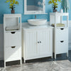 Bathroom Floor Cabinet with Drawers Wooden Storage Unit Adjustable Shelves