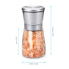 2x Salt Pepper Grinder Set Stainless Steel Glass Shaker Adjustable Mill Coarse