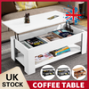 Modern Sliding Top Coffee Table with Bottom Shelf and Hidden Storage Tea Table