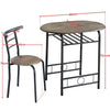 Compact Dining Room Set, 3 Piece Kitchen Breakfast Bar Table with Storage Shelf