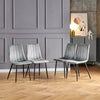 Set of 4 Velvet Chairs Soft Padded Seat Kitchen Chairs with Metal Leg Lounge BN