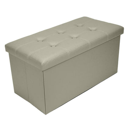 Practical PU Leather Bedroom Foldable Ottoman Storage Foot Stool Seat Box UK