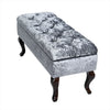 Crushed Velvet Footstool Storage Case Long Bench Piano Seat Make-up Chairs