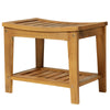 Acacia Wood Bathroom Shower Spa Sauna Stool Bench w/ Shelf Elderly Bath Teak