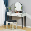 Bedroom 1/2 Drawers Mirrored Glass Dressing Table Cushioned Stool Mirror Set UK