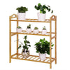 Bamboo Wooden Shoe Rack Slatted Storage Plant Stand Organiser Shelf Holder