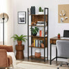 Tall Industrial Bookcase Vintage Display Unit Rustic Slim Storage Shelf Cabinet