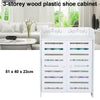 3 Tier Shoes Storage Cabinet White Door Organiser Shelf Rack Stand Unit New