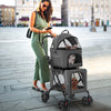 Double-Layer Pet Stroller Pushchair 3-in-1 Folding Dog Cat Walk Travel Carrier