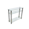 Modern 3 Tier Glass Console Table With Chrome Legs Hall Table Home Living Room