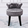 Crushed Velvet Upholstery Dressing Table Chair Vanity Stool Studded Piano Seat