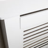 Mondeer Radiator Cover Wall Cabinet MDF Grill Shelf Horizontal Slats White Large
