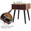 Industrial Bedside Table Nightstand Side End Storage Cabinet w/Handed Drawer