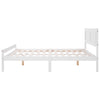 Double Size Bed 4ft6 Wooden Bed Frame White Solid Pine for Adults Kids Teenagers