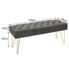 Velvet Padded Bench 2-3 Seater Long Stool Dining Room Hallway Bench Hairpin Legs