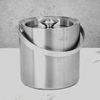 2L Ice Bucket with Tongs & Lid Insulated Double Walled Steel Cooler M&W