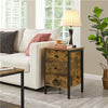 Nightstand Bedside Table 3 Drawer Cabinet Storage Table for Bedroom Rustic Brown