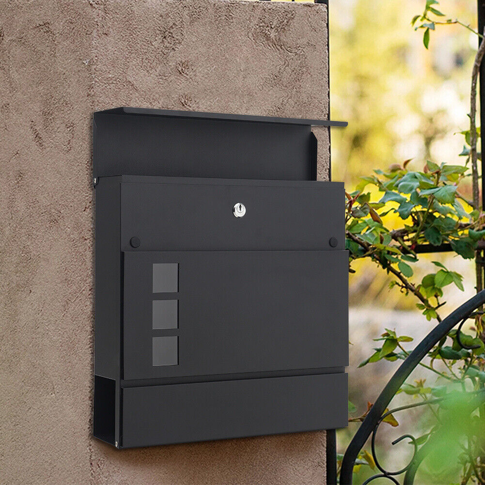 Wall Mounted Mailbox Letter Box Outdoor Porch Lockable Post Letter Box ...