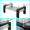 Rectangle Glass Coffee Table With Storage Modern Living Room Furniture Chrome