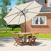 3M Outdoor Garden Parasol Sun Shade Patio Round Umbrella Crank Canopy Cream