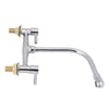 Modern Dual Lever Chrome Kitchen Sink Mixer Taps 2 Hole Deck Mounted Tap Faucet